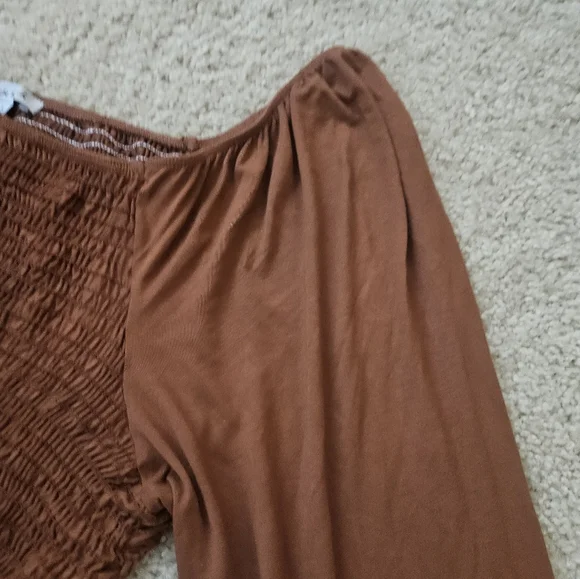 White Birch Women's Size 1x Brown Long Sleeve Dress Tunic - Picture 10 of 14